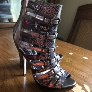 Faux Snake Skin High Heels